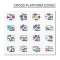 Cross platform color icons set Royalty Free Stock Photo