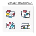 Cross platform color icons set Royalty Free Stock Photo