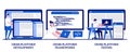 Cross-platform development, framework and testing concept with tiny people. Cross-platform operating system abstract vector Royalty Free Stock Photo
