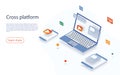 Cross platform development website. Multi-platform testing, platform-independent software, cross device marketing. Web