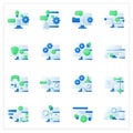 Cross platform flat icons set Royalty Free Stock Photo