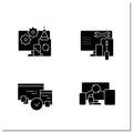 Cross platform glyph icons set Royalty Free Stock Photo