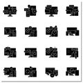 Cross platform glyph icons set Royalty Free Stock Photo