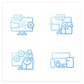 Cross platform gradient icons set Royalty Free Stock Photo