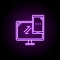 cross platform icon. Elements of Web development in neon style icons. Simple icon for websites, web design, mobile app, info Royalty Free Stock Photo