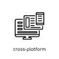 Cross-platform icon. Trendy modern flat linear vector Cross-platform icon on white background from thin line Programming Royalty Free Stock Photo