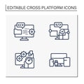 Cross platform line icons set Royalty Free Stock Photo