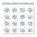 Cross platform line icons set Royalty Free Stock Photo