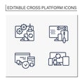 Cross platform line icons set Royalty Free Stock Photo