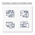 Cross platform line icons set