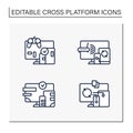 Cross platform line icons set Royalty Free Stock Photo