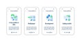 Cross platform onboarding mobile app screens Royalty Free Stock Photo