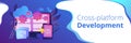 Cross-platform programming concept banner header. Royalty Free Stock Photo