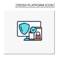 Cross platform security color icon Royalty Free Stock Photo