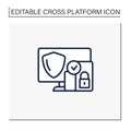 Cross platform security line icon Royalty Free Stock Photo