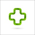 Cross plus medical logo icon design template elements