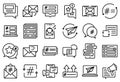 Cross-posting icons set outline vector. Cross selling