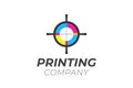 Cross Printing Company Logo with CMYK Colors Royalty Free Stock Photo