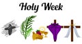 Holy Week, Maundy Monday, Ash Wenesday, Cross with Purple Cloth Cover. Lent Season, Good Friday