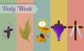 Holy Week, Maundy Monday, Ash Wenesday, Cross with Purple Cloth Cover. Lent Season, Good Friday