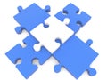 Cross of puzzle pieces in blue and white colors Royalty Free Stock Photo