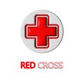 Cross Red Medical Health Symbol. 3D illustration