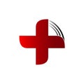 Cross red plus for healty life and medicine