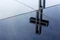 The cross reflection at Mt. Soledad National Veterans Memorial Park Royalty Free Stock Photo