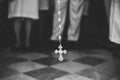 Cross at the religious Mass of Santo Antonio de Categero in Rosario dos Pretos church in Salvador Royalty Free Stock Photo