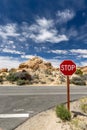 Cross roads and a stop sign