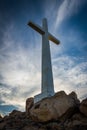 Cross and rocks at Mount Rubidoux Park Royalty Free Stock Photo