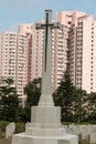 Cross of Sacrifice in Sai Wan War Cemetery, a Commonwealth War Graves Commission cemetery in Hong Kong