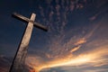 The cross of salvation in a beautiful sunset Royalty Free Stock Photo