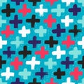 Hand drawn cross seamless pattern. Vector illustration. Cloth design, wallpaper, wrapping