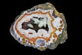 A cross section of the agate stone with geode