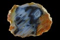 A cross section of the agate stone.