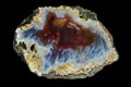 A cross section of the agate stone.