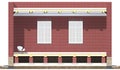 Cross section of brick house