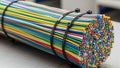 Cross section of the cables reveals the colorful interior of each Royalty Free Stock Photo