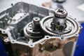 Cross-section of a car gearbox. mechanics work in the garage Royalty Free Stock Photo