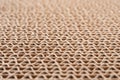 Cross section of cardboard corrugated pattern as baskground and texture horizontal & selective focus Royalty Free Stock Photo