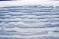cross-section of compacted, layered snow Royalty Free Stock Photo