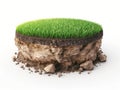 Cross Section of Earth with Grass Layer Royalty Free Stock Photo