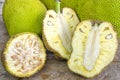 Cross-section of giant Jack-fruit.