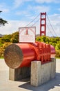 Cross section of Golden Gate Bridge cable on bright summer day Royalty Free Stock Photo