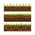 Cross section ground slice isolated grownd piece nature outdoor ecology underground and freestanding render garden