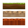 Cross section ground slice isolated grownd piece nature outdoor ecology underground and freestanding render garden Royalty Free Stock Photo