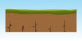 Cross section ground slice some piece nature outdoor ecology underground and freestanding render garden natural