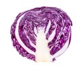 Cross-section of head of red cabbage cut out Royalty Free Stock Photo