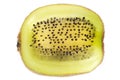 Cross section of kiwi with seeds